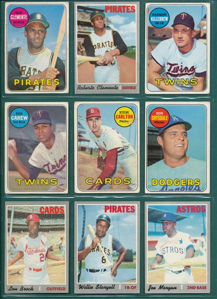 1969-70 Topps Lot of (9) W/ Clemente