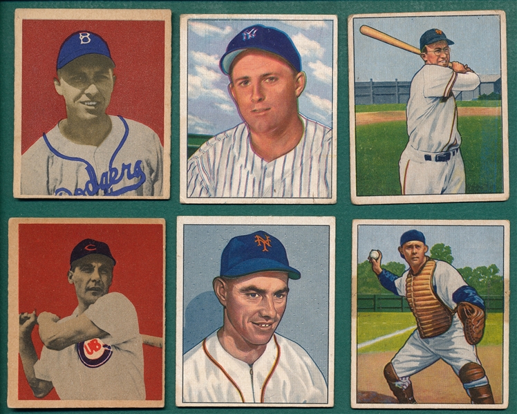 1949-50 Bowman Lot of (6) W/ Gil Hodges, Rookie