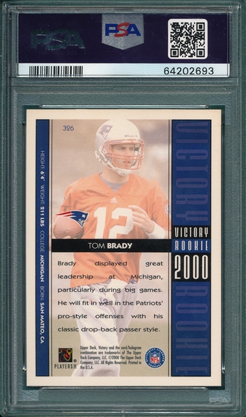 2000 Victory #326 Tom Brady PSA 9 *Rookie*