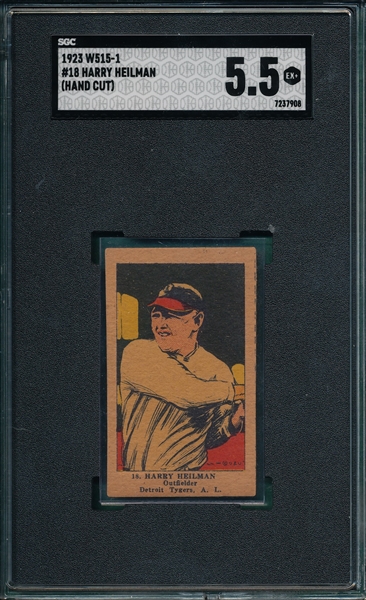 1923 W515-1 #18 Harry Heilman SGC 5.5