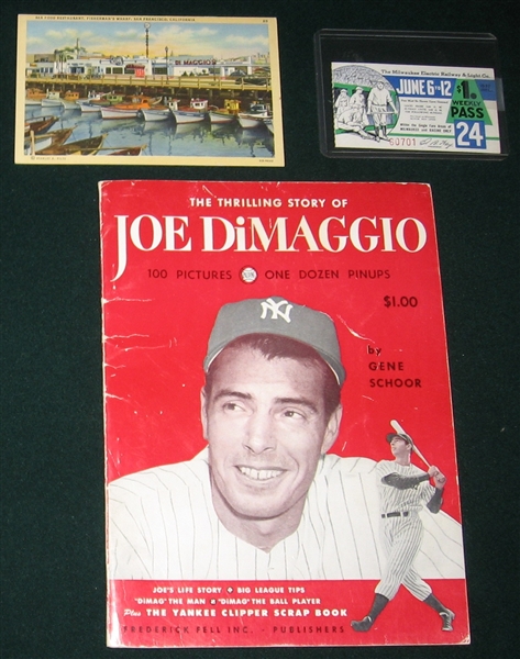 Lot of (9) Baseball Related Items, HOFers W/ DiMaggio, Mays & Ruth