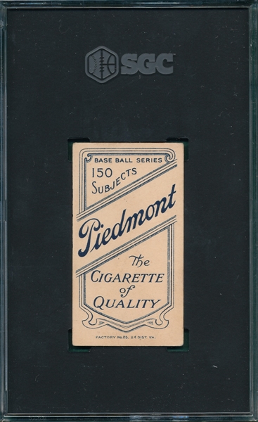 1909-1911 T206 Dougherty, Portrait, Piedmont Cigarettes SGC 3