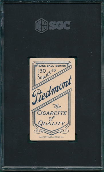 1909-1911 T206 Crandall, Portrait, No Cap, Piedmont Cigarettes SGC 4.5