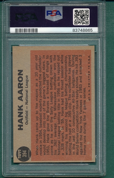 1962 Topps #394 Hank Aaron, AS, PSA 4