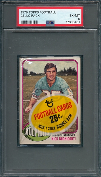 1976 Topps Football Unopened Cello Pack, PSA 6 *Payton Rookie Year*