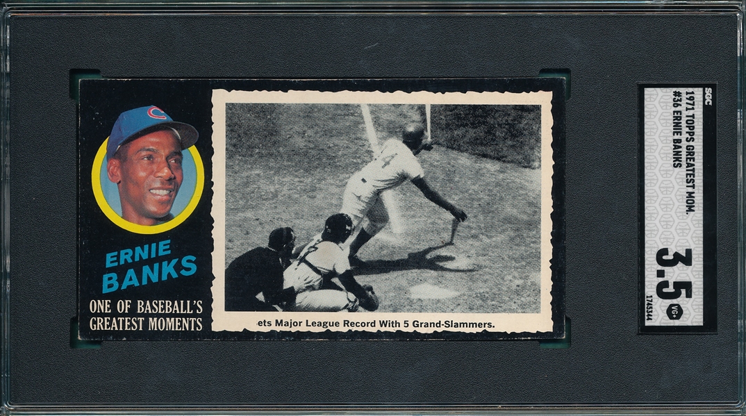 1971 Topps Greatest Moments #36 Ernie Banks SGC 3.5