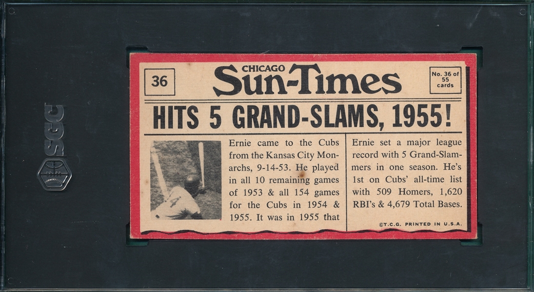 1971 Topps Greatest Moments #36 Ernie Banks SGC 3.5