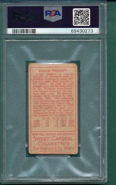 1911 T205 Willett Sweet Caporal Cigarettes PSA 1