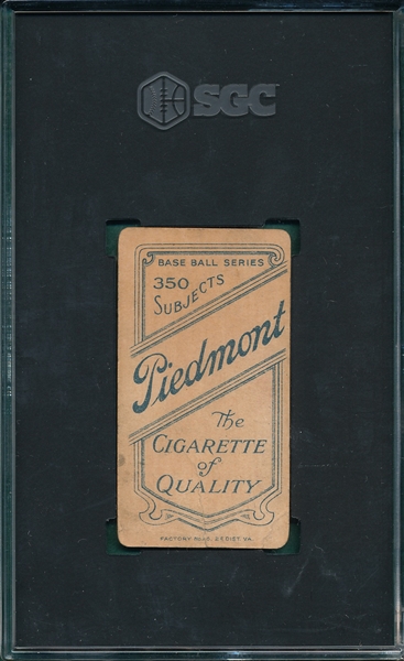 1909-1911 T206 Bresnahan, Bat, Piedmont Cigarettes SGC 1.5