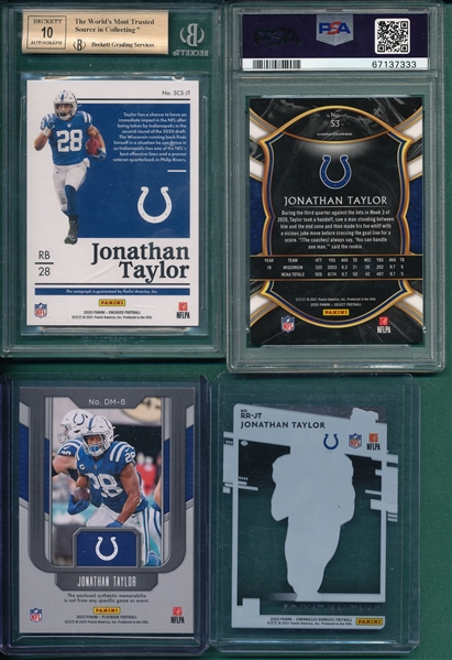 2020/22 Lot of (4) Jonathan Taylor W/ Panini Encased, Gold, Auto, Becket 9.5/10