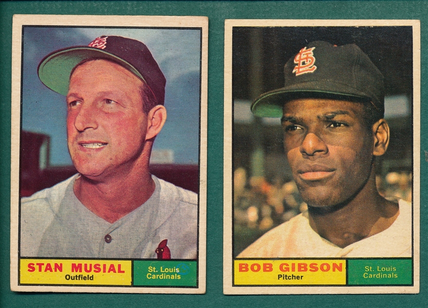 1961 Topps #211 Gibson & #290 Musial, Lot of (2)