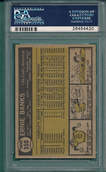 1961 Topps #350 Ernie Banks PSA 7 