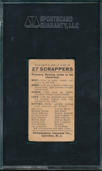 1910 E79 Jack Johnson/Burns, 27 Scrappers, Philadelphia Caramel Co. SGC 40