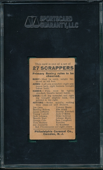 1910 E79 Joe Jeanette, 27 Scrappers, Philadelphia Caramel Co. SGC 60