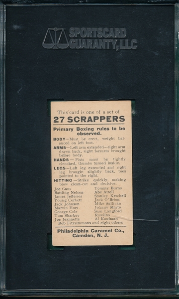 1910 E79 Young Corbett, 27 Scrappers, Philadelphia Caramel Co. SGC 70