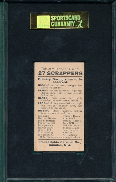 1910 E79 Mike Sullivan, 27 Scrappers, Philadelphia Caramel Co. SGC 70