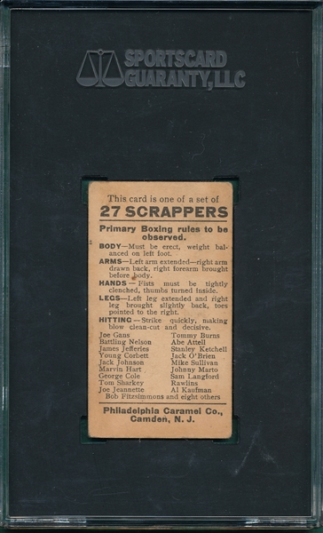 1910 E79 Marvin Hart, 27 Scrappers, Philadelphia Caramel Co. SGC 4