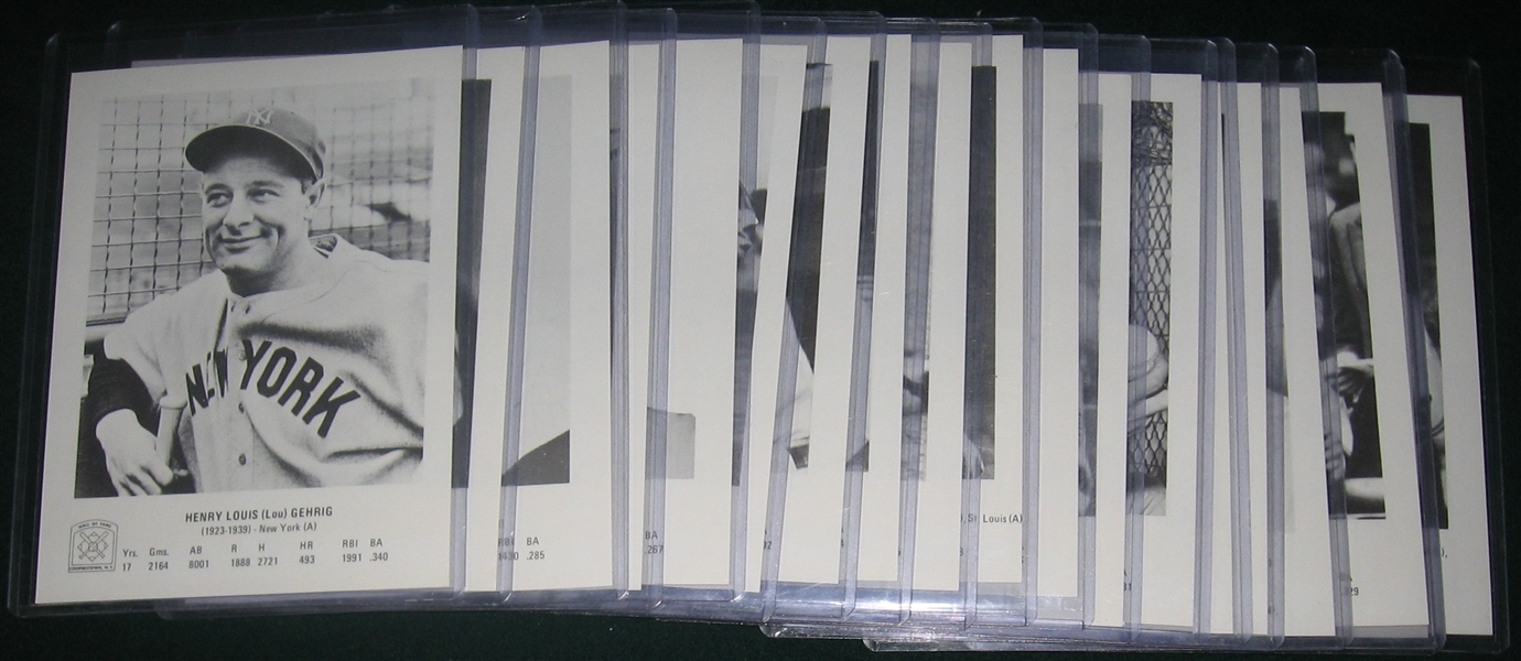 1973 Baseball Hall of Fame Photo Pack Complete Set (20) W/ Envelope