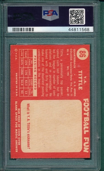 1958 Topps #86 Y. A. Tittle PSA 6