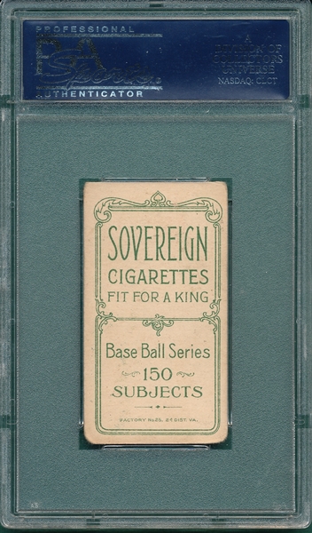 1909-1911 T206 McGraw, Finger In Air, Sovereign Cigarettes PSA 2