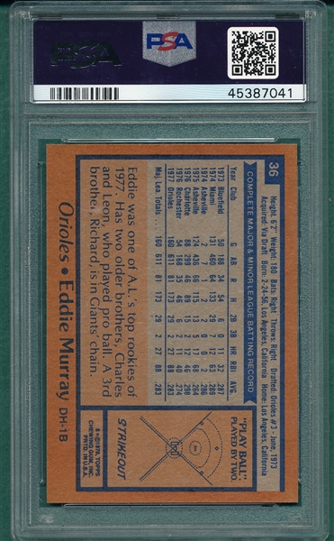 1976/78 Topps Baseball Lot of (1228) W/ #36 Murray PSA (OC)