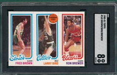 1980 Topps Basketball Brown/Bird/Brewer SGC 8 *Rookie*
