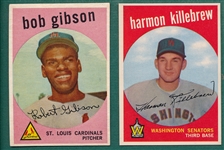 1959 Topps #515 Killebrew & #514 Gibson, Rookie, Lot of (2)