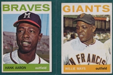 1964 Topps #300 Hank Aaron & #150 Willie Mays, Lot of (2)