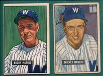 1951 Bowman Lot of (22), Mostly Hi #s W/ #275 Bucky Harris