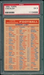 1956 Topps Football Checklist PSA 5