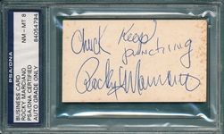 Rocky Marciano Signed Business Card PSA/DNA 8