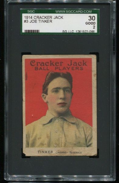 1914 Cracker Jack #3 Joe Tinker SGC 30