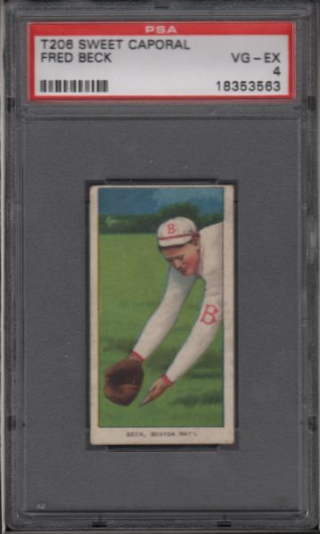 1909-11 T206 Sweet Caporal Fred Beck PSA 4