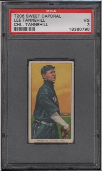 1909-11 T206 Sweet Caporal Lee Tannehill Chi., Tannehill PSA 3