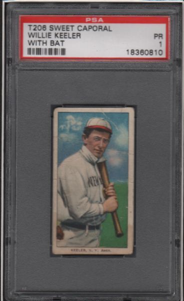 1909-11 T206 Sweet Caporal Willie Keeler With Bat PSA 1