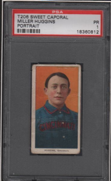 1909-11 T206 Sweet Caporal Miller Huggins Portrait PSA 1