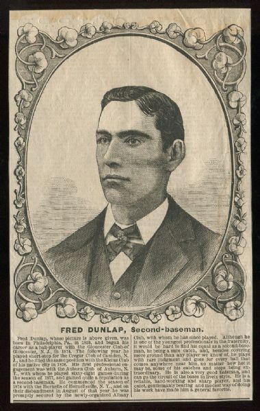 1879-80 NY Clipper Woodcut Fred Dunlap