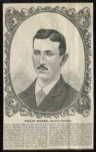 1879-80 NY Clipper Woodcut Philip Baker