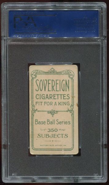 1909-11 T206 Sovereign Jack Knight With Bat PSA 3