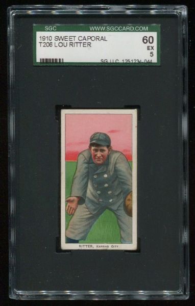 1909-11 T206 Sweet Caporal T206 Lou Ritter SGC 60
