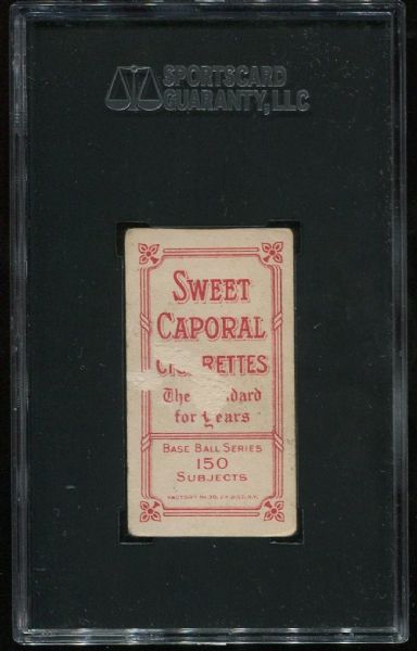 1909-11 T206 Sweet Caporal Ty Cobb Bat On Shoulder SGC 20