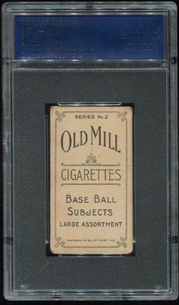 1910 T210 Old Mill Smith Bat Over Shoulder Series 3 PSA 3