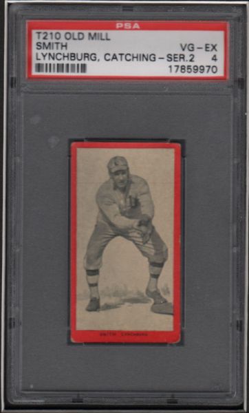 1910 T210 Old Mill Smith Lynchburg, Catching Series 2 PSA 4
