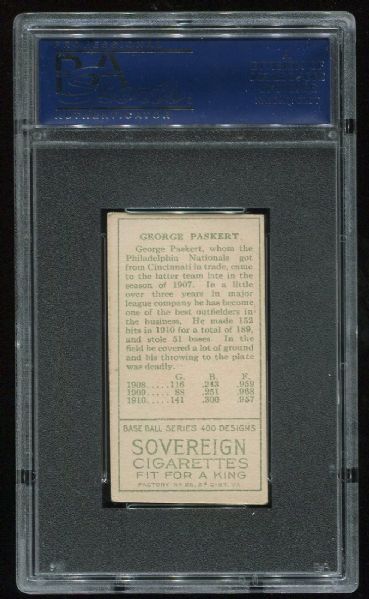 1911 T205 Gold Border George Paskert PSA 4.5
