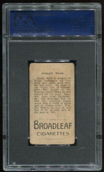 1912 T207 Broadleaf Joseph Benz PSA 2