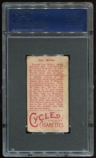 1912 T207 Cycle Jay Kirke PSA 2