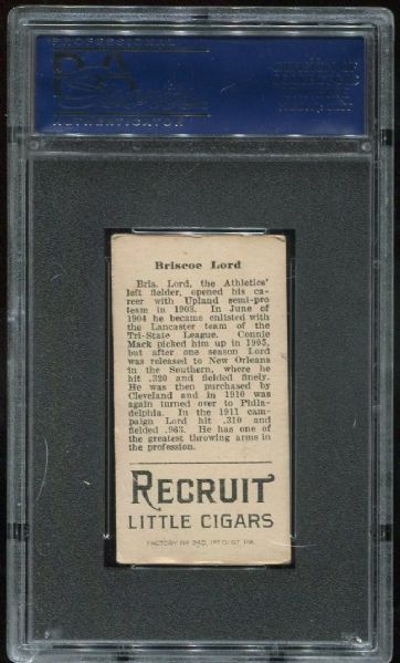 1912 T207 Recruit Briscoe Lord PSA 4