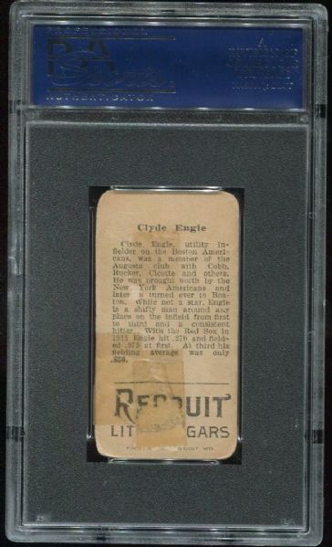 1912 T207 Recruit Clyde Engle PSA Authentic