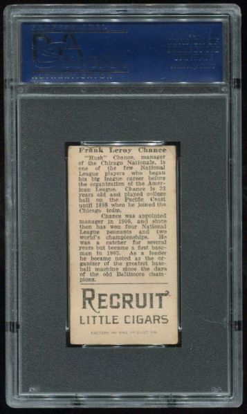1912 T207 Recruit Frank Chance PSA 4