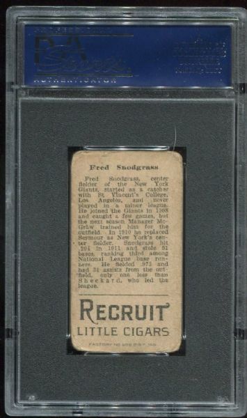 1912 T207 Recruit Fred Snodgrass PSA 1.5